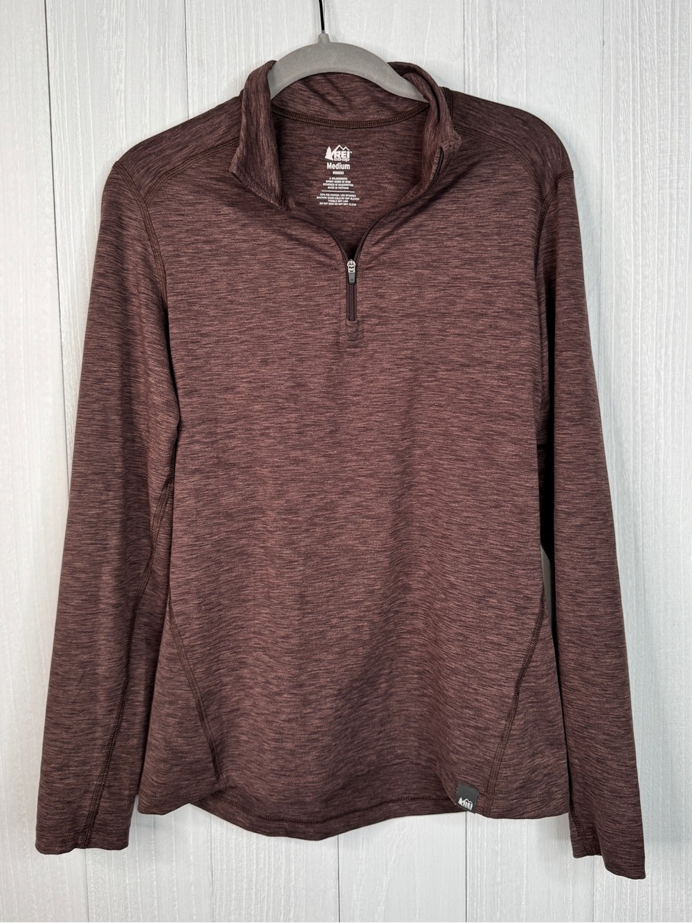 REI Women’s Half-Zip Performance Sweater - Heathered Burgundy M